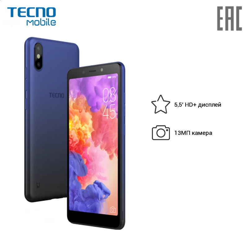 Смартфон TECNO RA8 POP 2S 5.5'' 18:9 1440x720 2.0GHz 4 Core 2GB RAM 32GB up to 128GB flash 13Mpix/8Mpix 2 Sim|Смартфоны| |