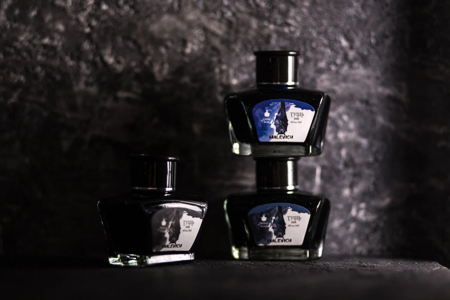 Тушь для рисования и каллиграфии Малевичъ 60мл цвета индиго синий черный |