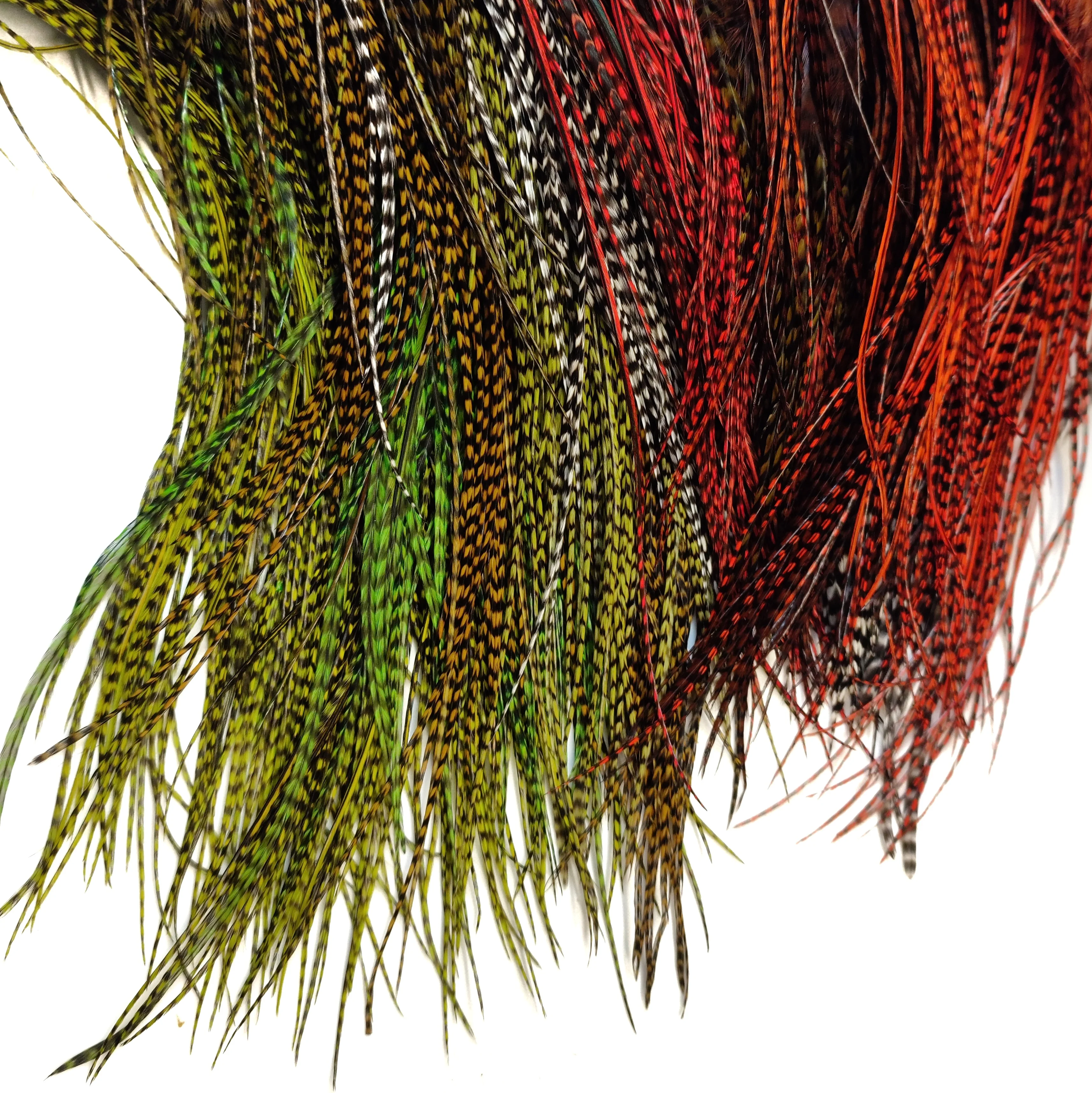 Individual feathers 10 pcs. Grizzly PRO GRADE. From the saddle of a rooster Whiting. 20 to 35 cm . For knitting fly fishing flies | Спорт и