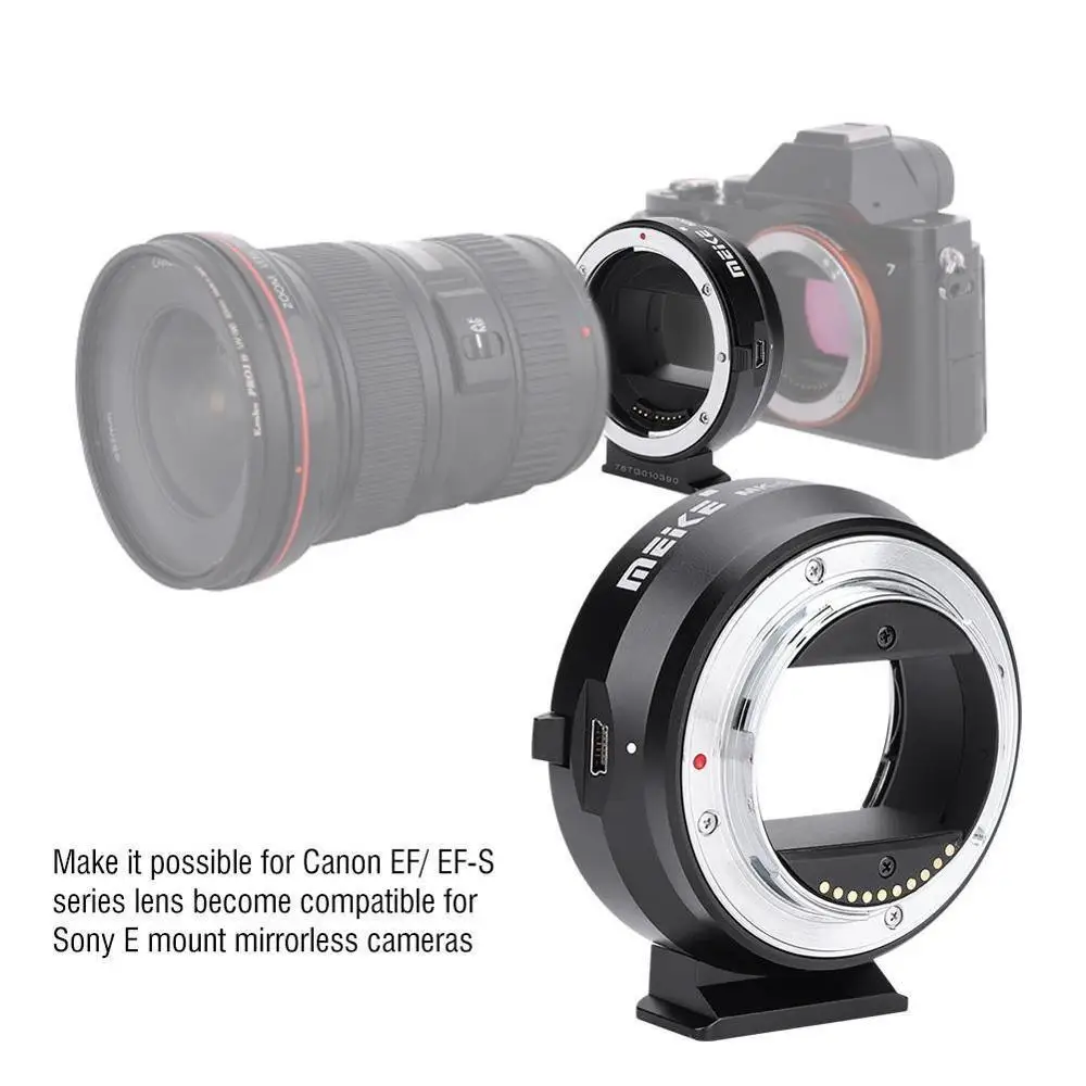 Автофокус MEIKE EF-NEX электронный смарт-адаптер для Canon EF объектив EFS для sony NEX E крепление NEX-6 A7 A7R4 A7S A6400 A6500