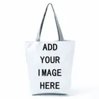 Женская сумка с принтом на заказ, Большая вместительная сумка через плечо, косметичка, косметичка, сумка для покупок, подарок для девушек, оптовая продажа