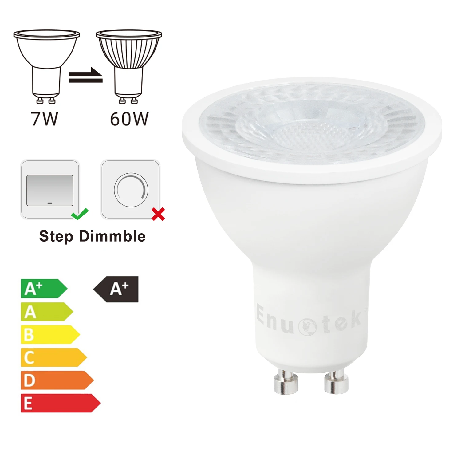 Gu10 led 3 шаг этап затемнения Холодный белый энергосбережения 7 Вт Трек вниз