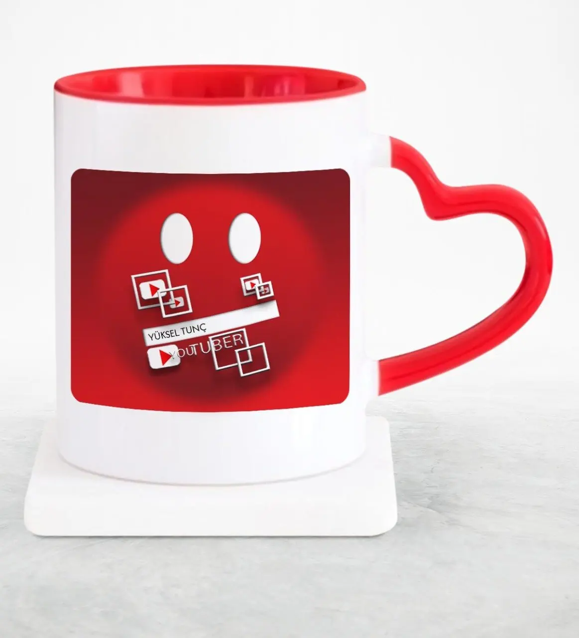 

Персонализированные профессиональные Youtuber красная чашка в форме сердца чашка-2