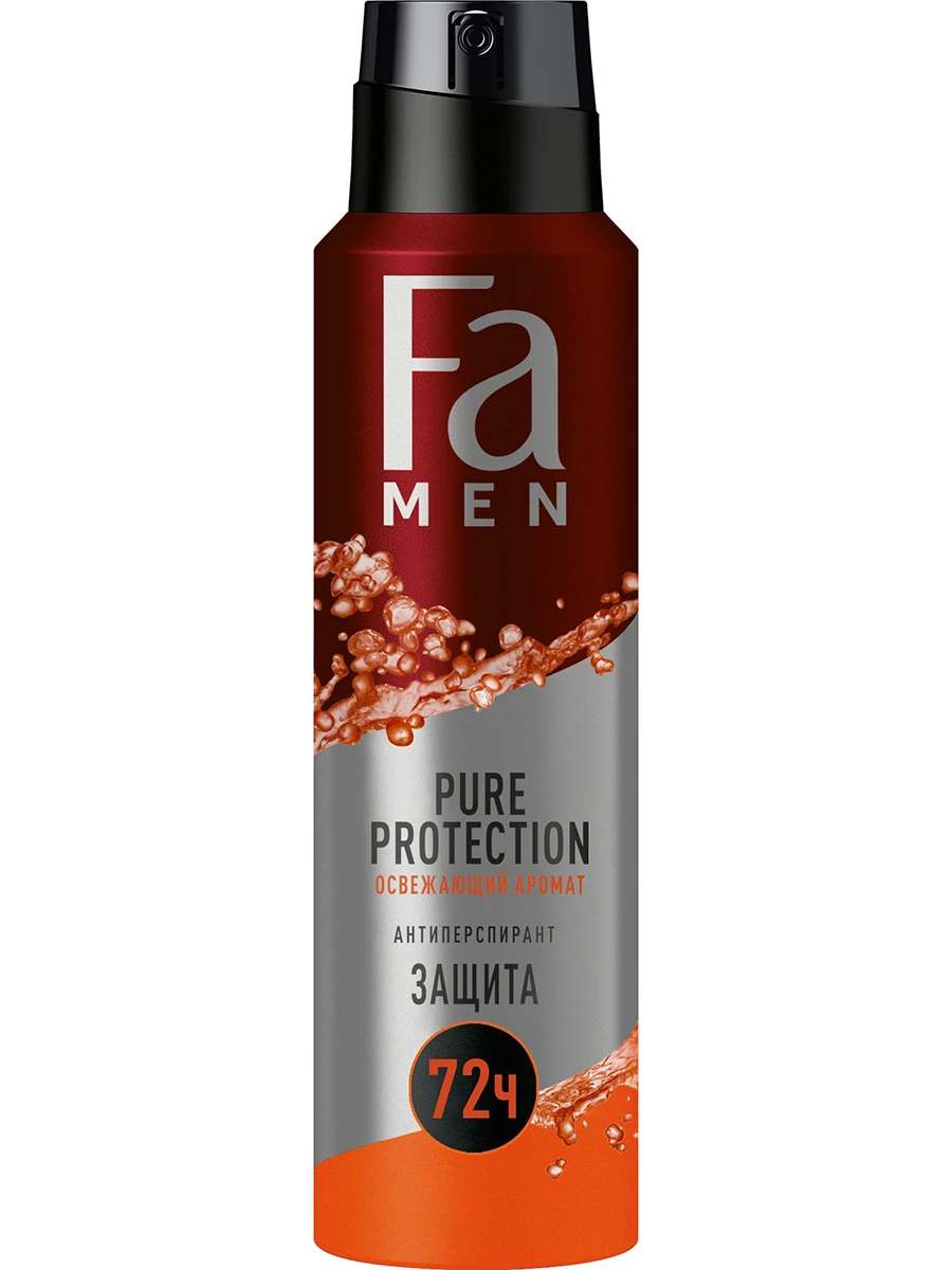 Fa Аэрозоль антиперспирант мужской Pure Protection с ароматом гуараны 72 ч 150 мл - купить по