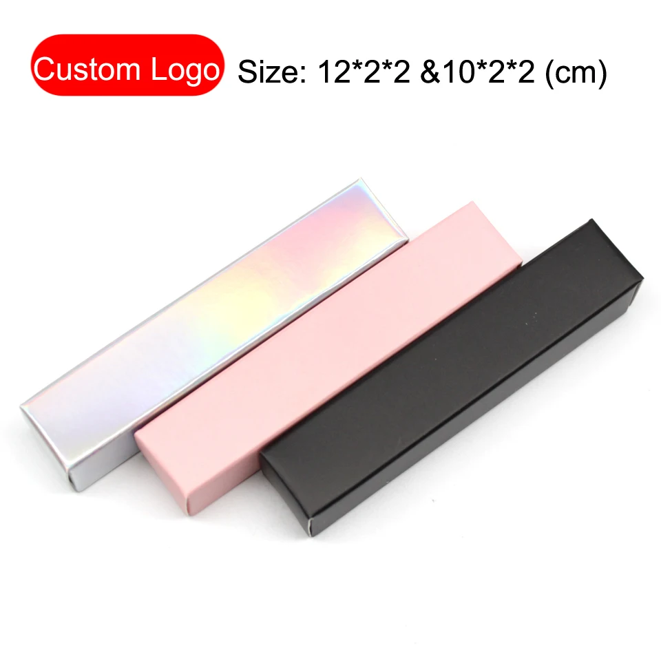 Cosmetic Boxes Packaging Wholesale For Lip Gloss Tubes Custom Logo Pink/Black/Gold/Holographic Paper Lipgloss Boxes In Bulk