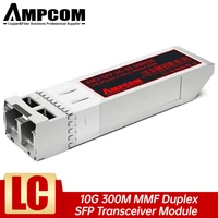 ampcom 10g lc sfp multi mode duplex transceiver module 10g fiber channel bidi dom sfp 850nm 300m mmf fiber optical module