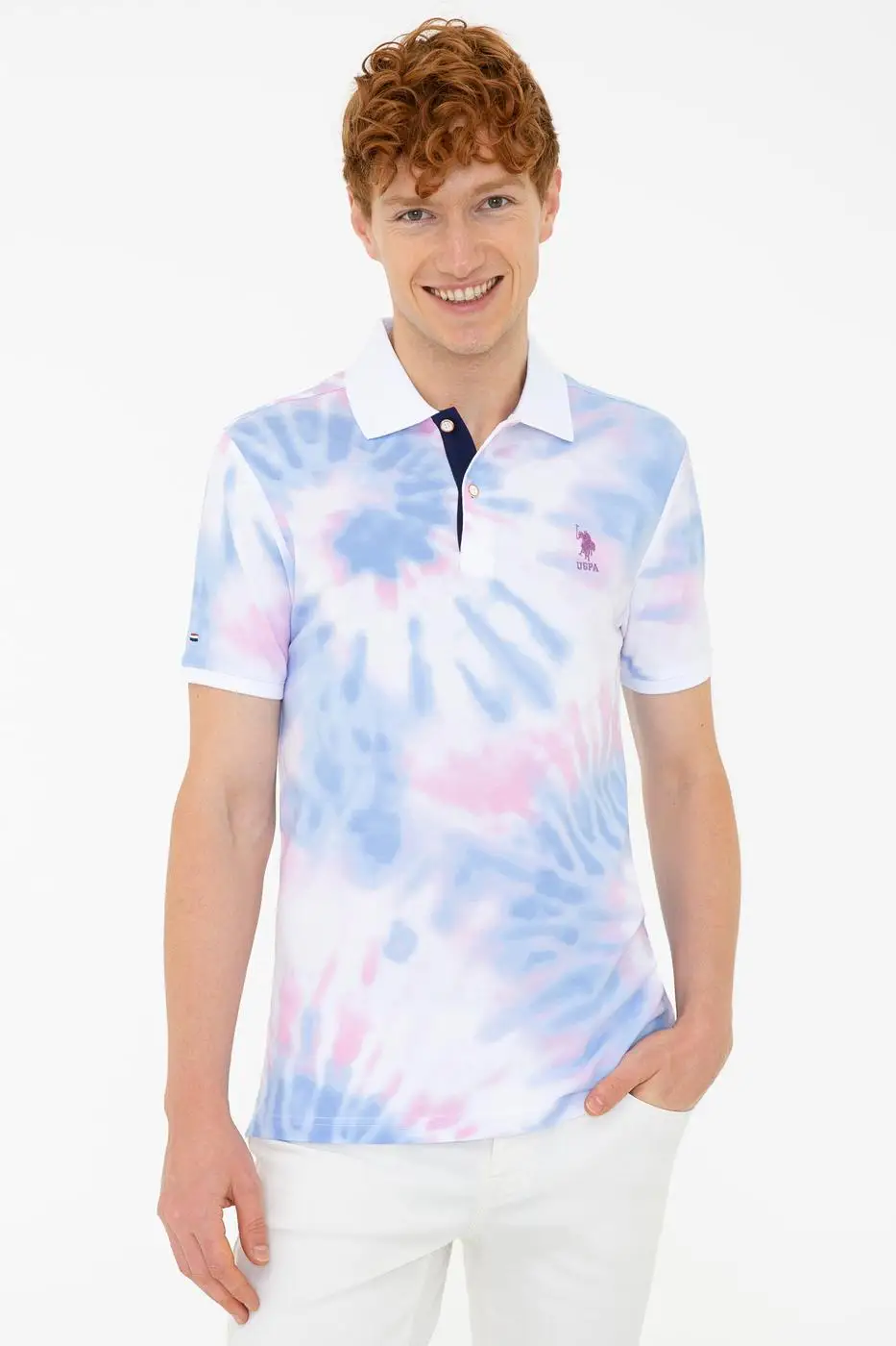 

Original Us. Assn. Polo t-shirt men cotton casual USPA logo Slim fit short sleeve classic Polo-neck Young