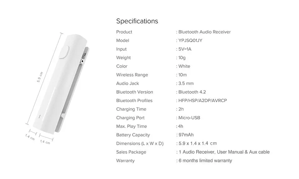 

Original Xiaomi Bluetooth Audio Receiver Bluetooth Car Aux 3.5mm Jack 3.5mm Earphone Headset Speaker Bluetoth Adapter Mini Jack
