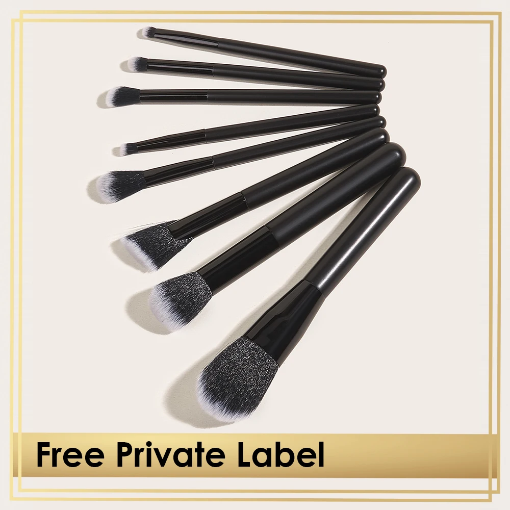 

Black Makeup Brushes Tool Set Eyes Face Basic Powder Foundation Eyeshadow Kit Personalized Your Logo Professional Cosmetics Set