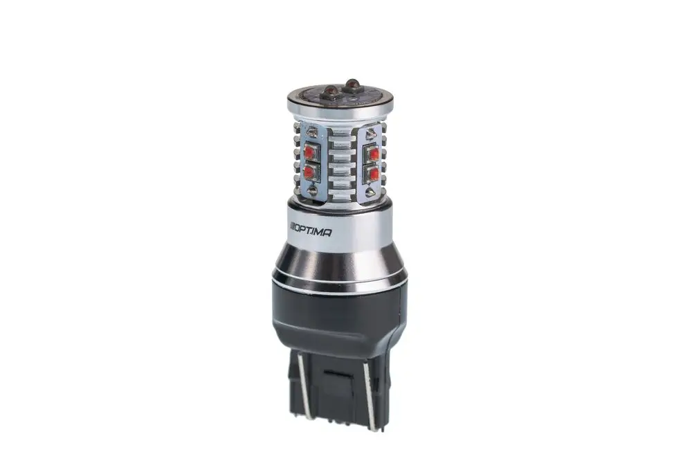 Светодиодная лампа /7443 Optima MINI RED CAN XB D*10 1800K 12V (W3X16g) двухконтактная 1 лампа/ OP 7443 R
