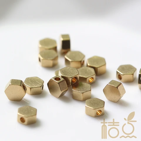 Необработанные латунные шестигранные втулки для бижутерии