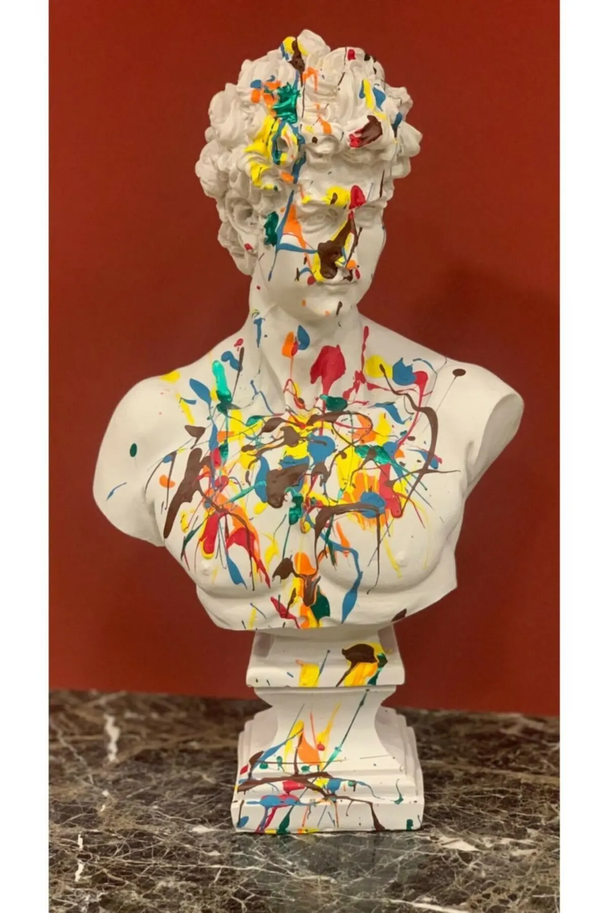 

Home Decoration White David Bust Sculpture Trinket