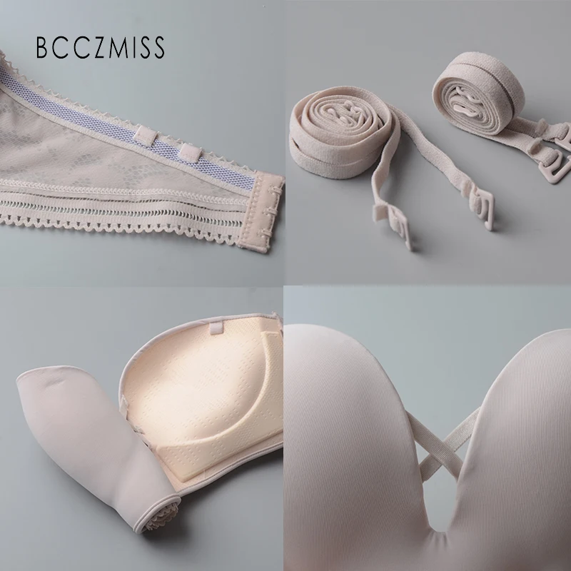 

BCCZMISS Strapless Beauty Back Bralette Multi-Way Underwear For Women Sexy Attractive Push Up Lingerie Non-Slip Female Bar