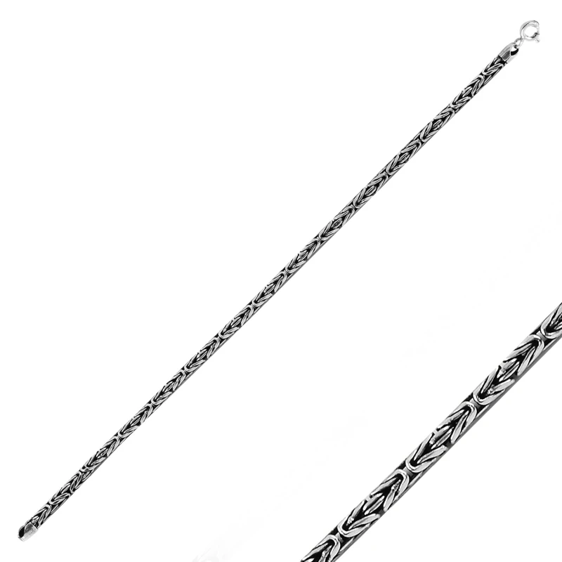

Silver 925 Sterling 3mm King Chain Necklace