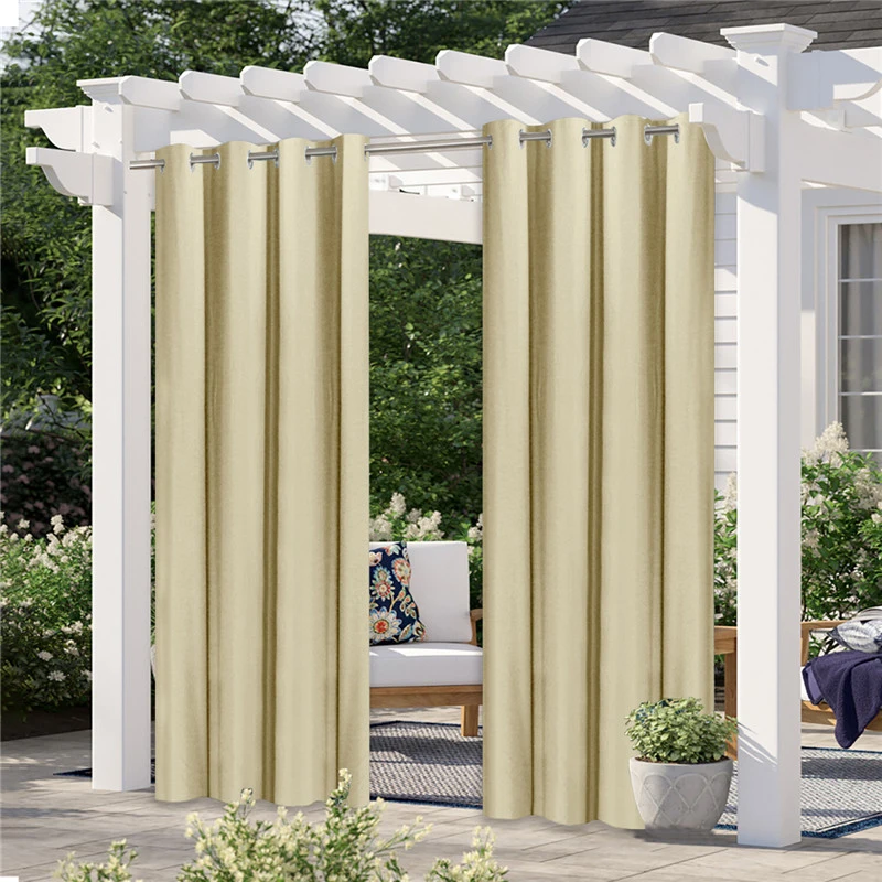 1PC Garden Patio Eyelet Ring Top Curtains Sun Blocking Waterproof Thermal Insulated Blackout Curtain Outdoor Summer | Дом и сад