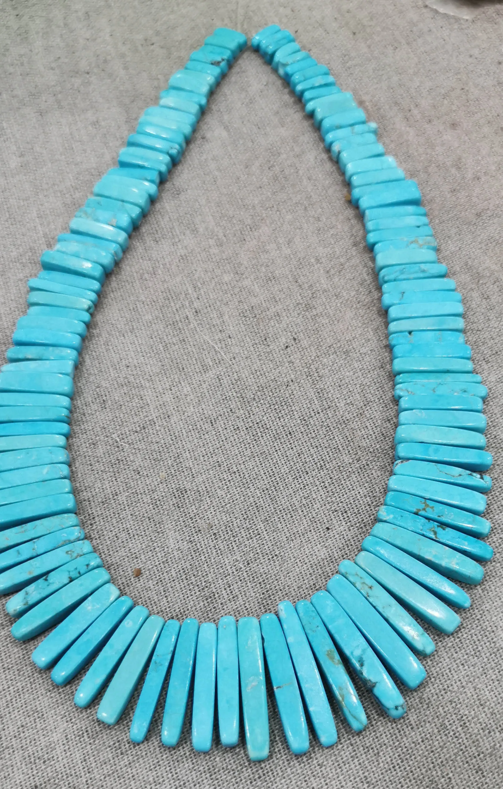 17 дюймов Прямоугольник Ожерелье из бирюзового камня искусственная Бирюзовые