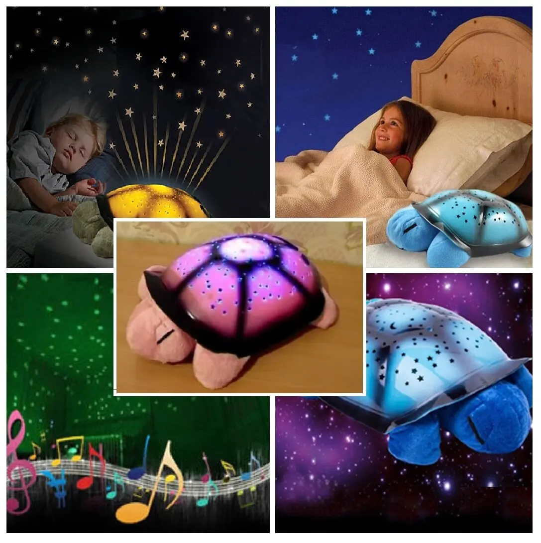 Ночник-проектор звездного неба Музыкальная черепаха | Лампы и освещение