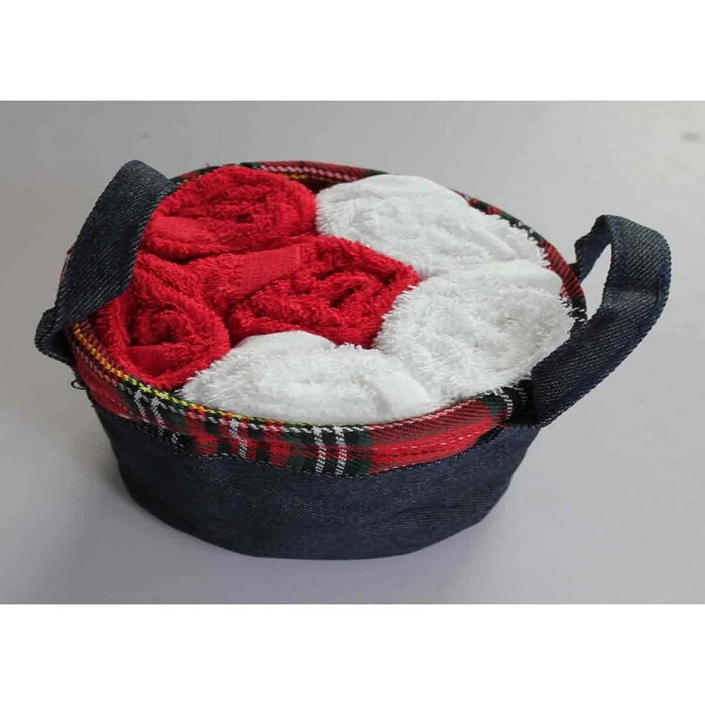 

Turkish 100% Cotton 6 Piece Hand Towel Set Red