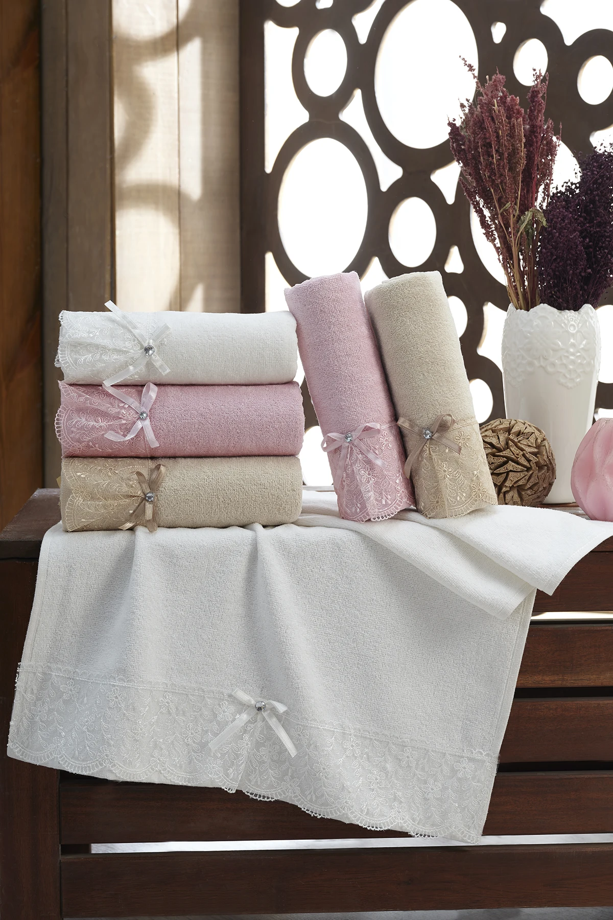 Ультрамягкое кружевное полотенце 6 шт. 50x90% 100 хлопок супер-впитывающее