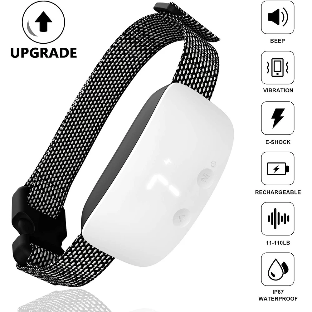 

Pet Dog Anti Barking Device USB Electric Ultrasonic Dogs Training Collar Waterproof Vibration Dog Stop Barking Control Bark