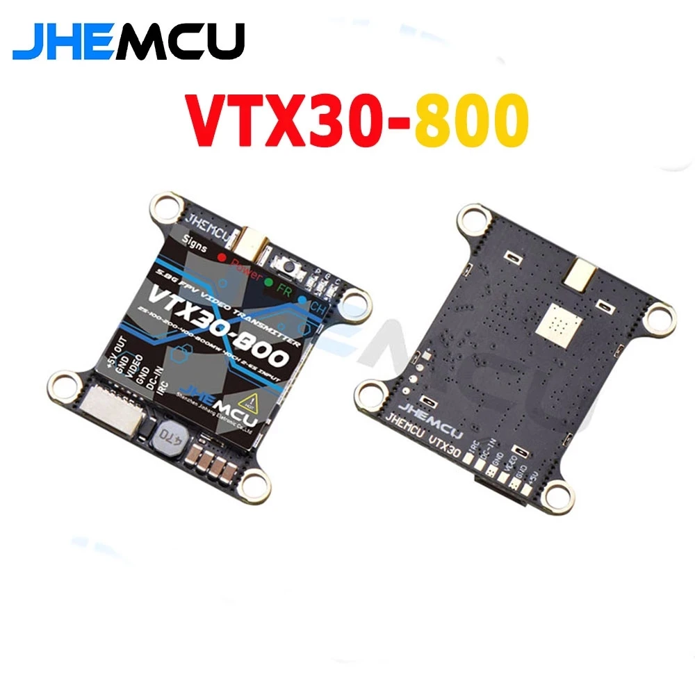 

JHEMCU VTX30-800 5,8G 40CH PitMode 25mW 100mW 200mW 400mW 800mW регулируемый VTX 2-6S 30X30mm для радиоуправляемого FPV гоночного Фристайл дрона