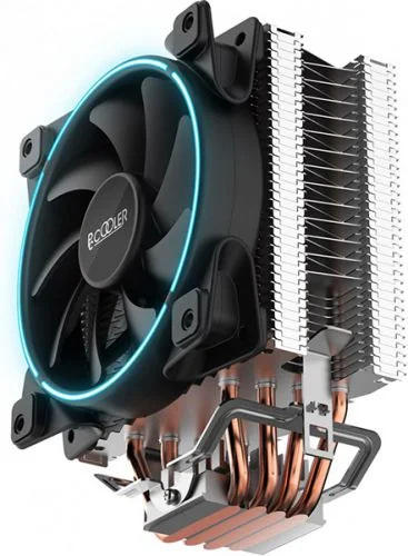 PCCooler GI-X4B S775/115X/AM2/AM3/AM4 (24 шт/кор TDP 145W 120mm PWM SilentPro Blue LED FAN 4 тепловые трубки 6мм 1000-1800RP |