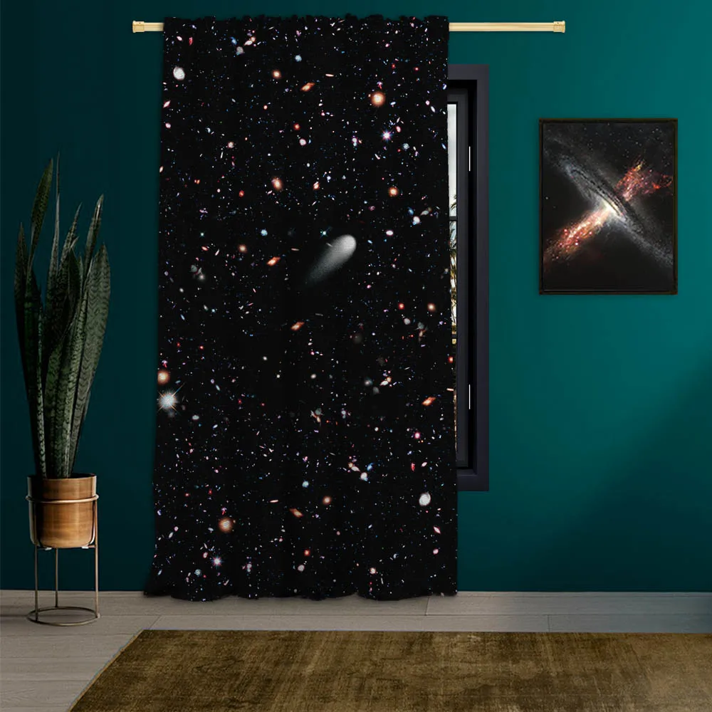 

"Galaxies of the Universe" Blackout Curtain Black Unisex Interstellar Space