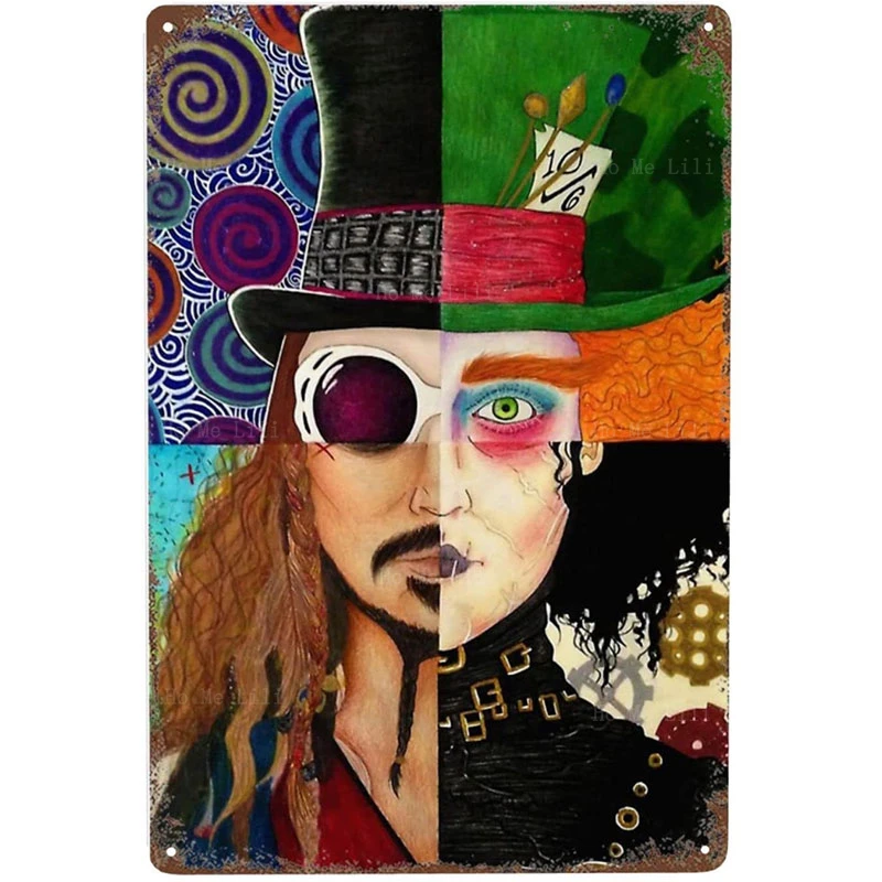 Винтажные металлические жестяные знаки персонажи фильмов коллажи живопись