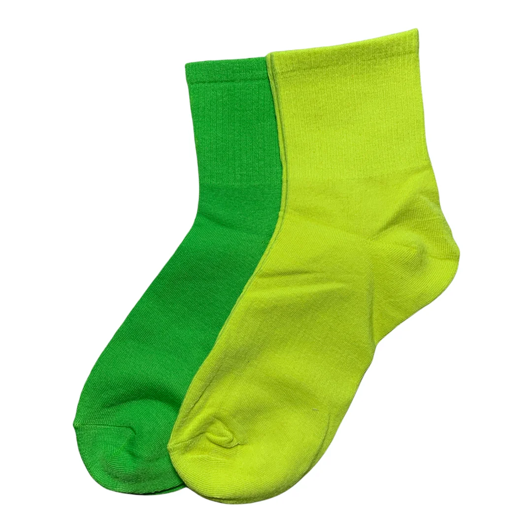 Носки женские комплект 2 пары 3 неоновые цвета повседневные яркие подарок |