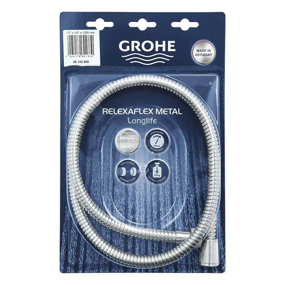 Душевой шланг GROHE Relexaflex Metal Longlife 1250 мм хром (28142000)|Водопроводные шланги| |