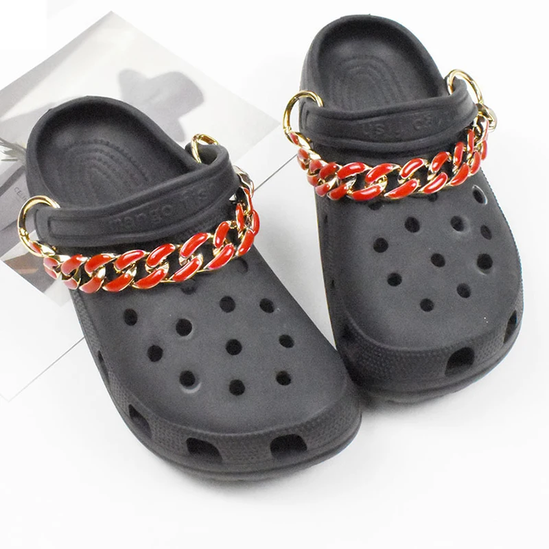 

1PCS Fashion Shoe Chain Brand Shoes Charms Designer Croc Charms Bling Girl Gift Glow Clog Decaration Pretty Shoe Accessories