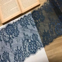 3ylot pacific ocean blue chantilly lace trim 18cm eyelash lace fabric africa sewing accessories
