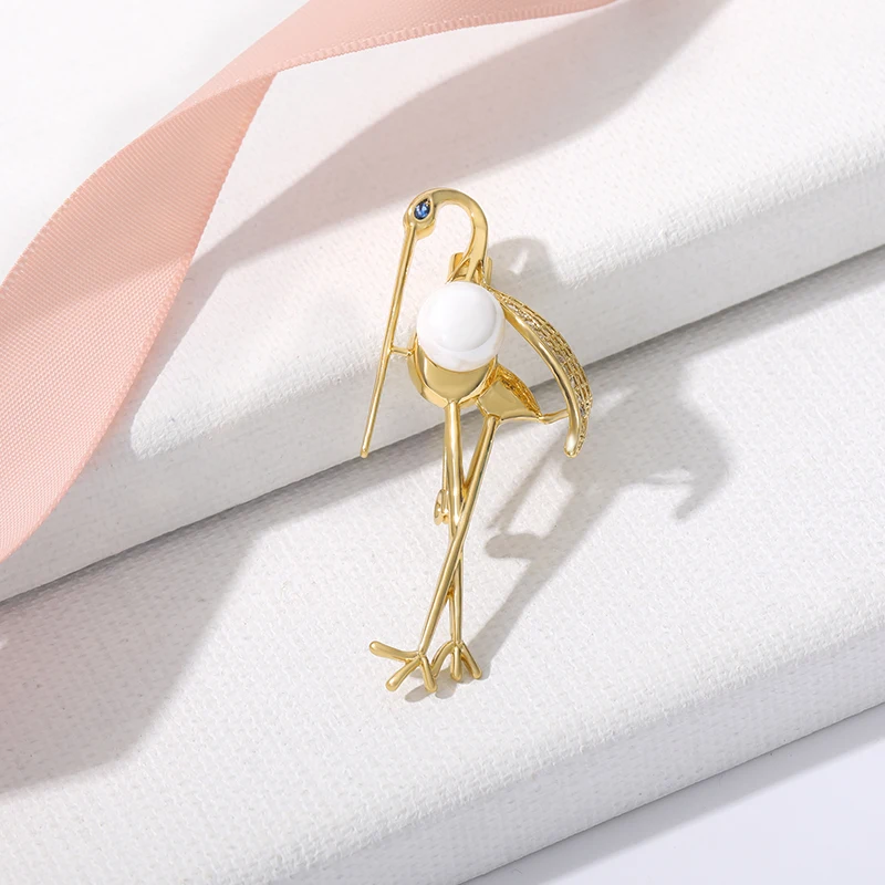 Стразы заколки с животными роскошный острый рот птица золотой фламинго