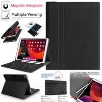 wireless keyboard for ipad 10 2 ipad 7 7th a2197 a2198 with pencil holder stand cover case with russian spanish english korean
