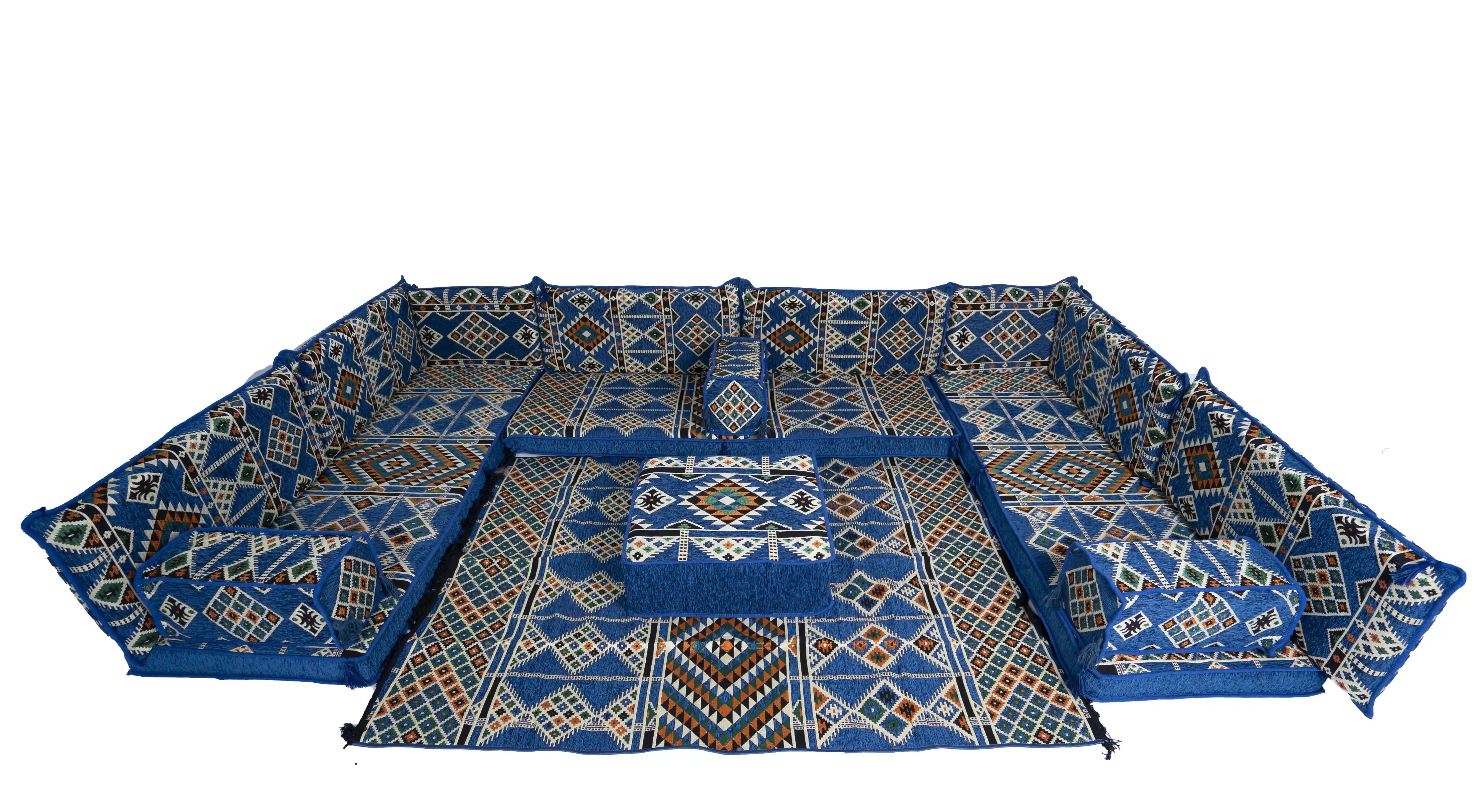 Majlis árabe rojo Claret, juego de sofá árabe en forma de U, almohadas de suelo, asientos de sofá de esquina, cojines de suelo, asientos de piso Oriental