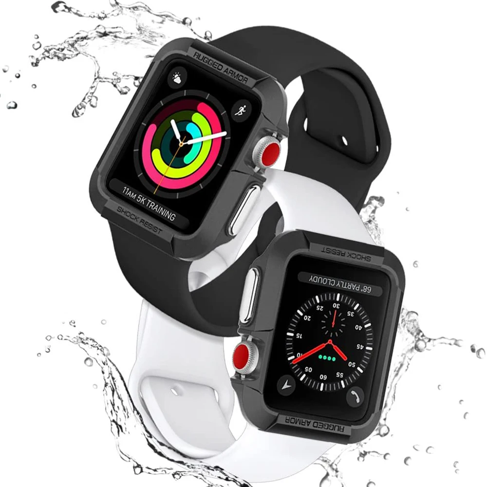 Прочный армированный чехол для часов Apple watch band 40 мм 44 мягкий ударопрочный