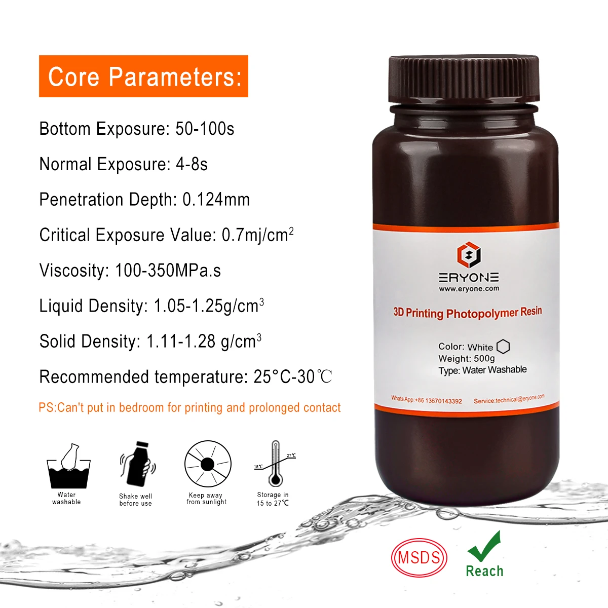 ERYONE продвижение водостойкая 405 нм УФ смола отверждения фотополимерный 3D принтер