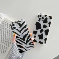 cow pattern silicone phone case for iphone xs max 7 13 11 pro max square back cover for iphone 12 mini xr x 8 plus capa coque