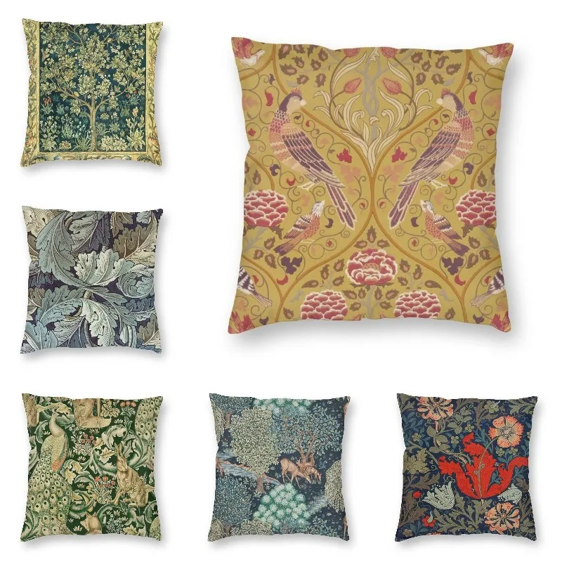 

Vintage Floral Pattern By William Morris Cushion Cover Polyester Throw Pillow Case For Sofa Square Pillowcase Home Decorative