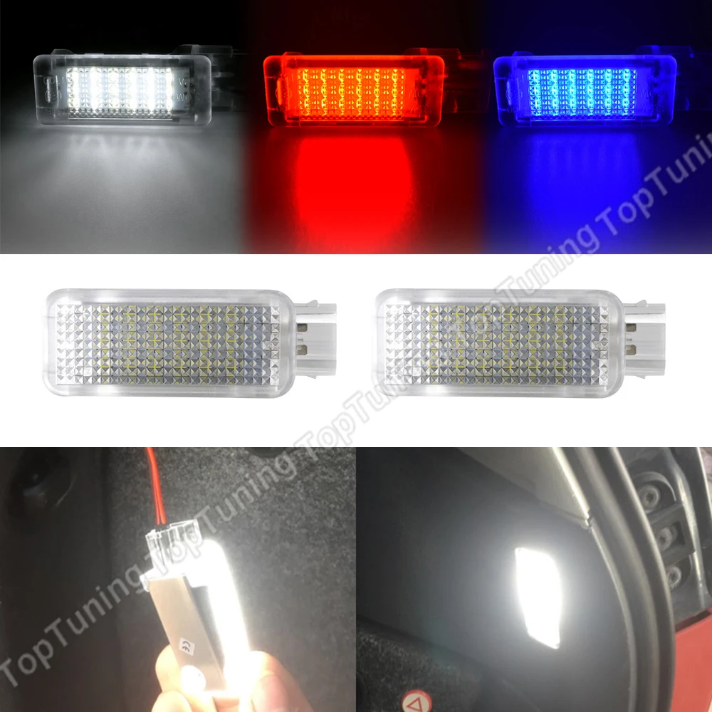 

2PCS For Skoda Fabia Octavia Roomster Superb RapidCanbus LED Door Interior Lamp Footwell Glove Box Trunk Luggage Lights