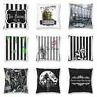 Наволочка в скандинавском стиле с пленкой A Tim Бертон, мягкая декоративная подушка для дивана на Хэллоуин, квадратная искусственная подушка