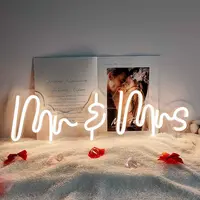 Mr And Mrs Sign For Wedding Custom Neon Signs Led Light Up Letter Wedding Decorations Supplies Engagement Party Wall Decor