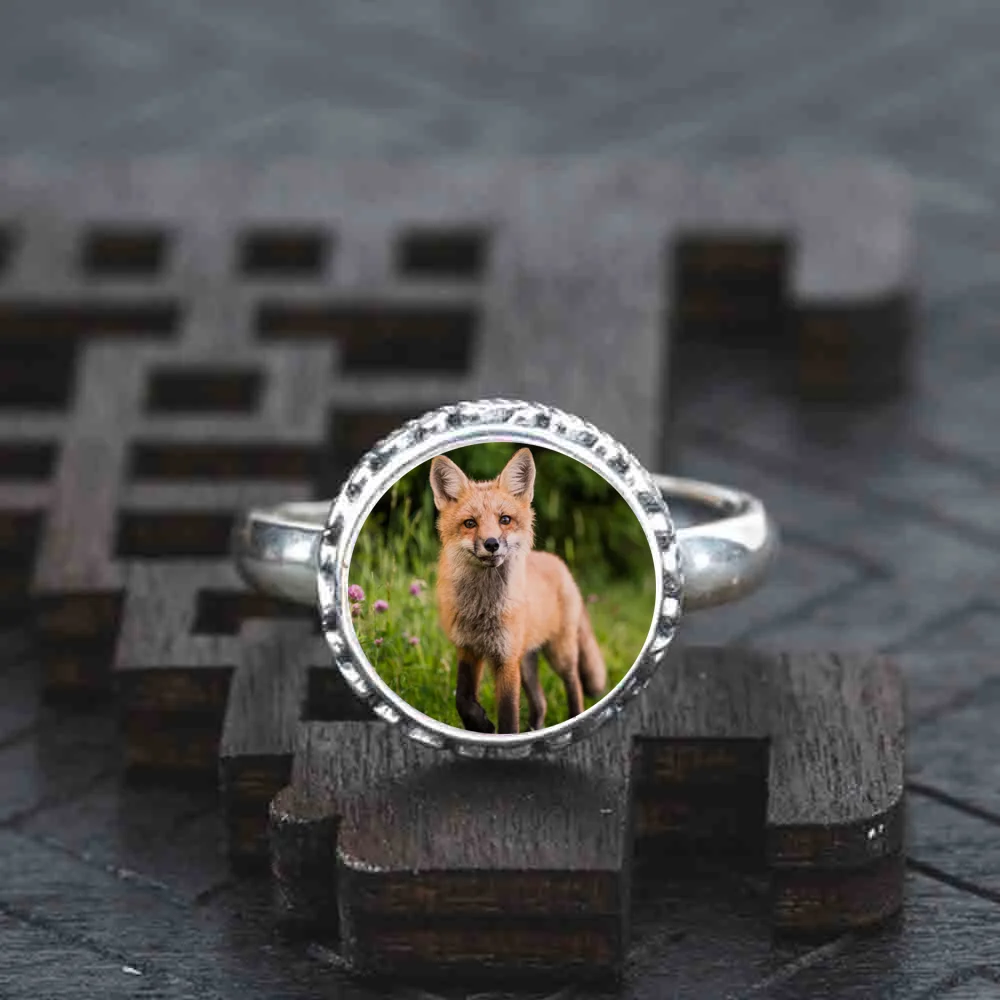 Женское винтажное мини-платье из серебра 925 пробы с кольцом и бурой лисы