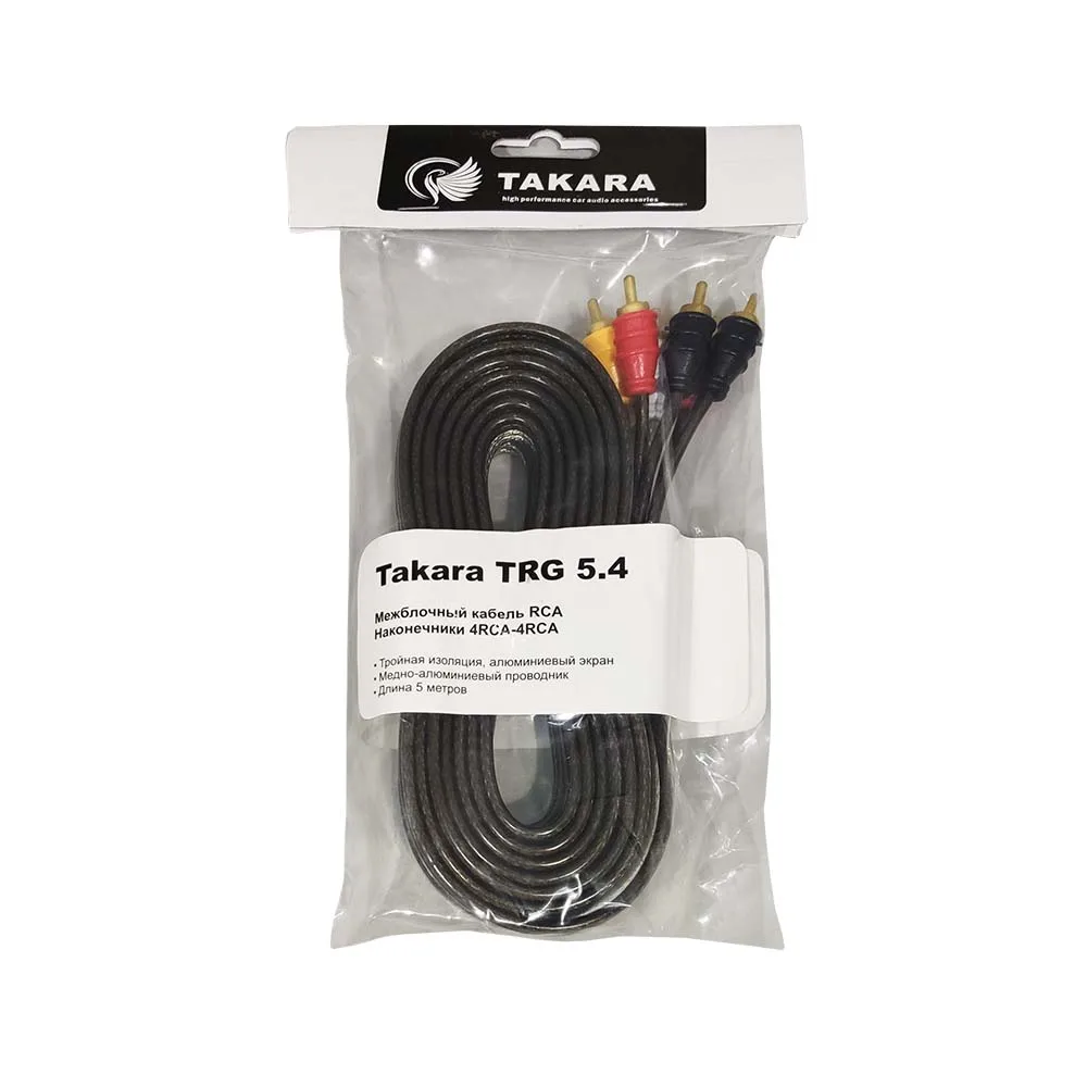 RCA кабель TAKARA TRG 5.4 4RCA - папа-папа межблочный длина 5 м | Электроника