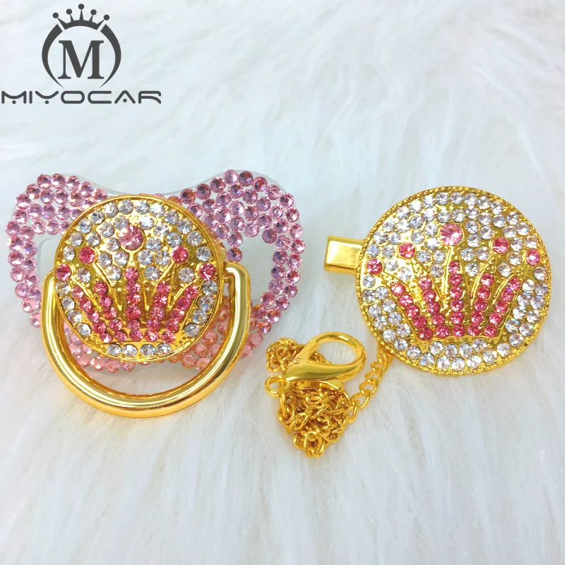 Набор розовых украшений миокар в виде короны стразы соска и зажим держатель для
