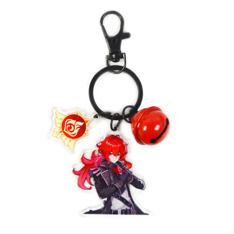 

Hot Anime Game Genshin Impact Zhongli Diluc Venti Paimon Keychain Bells Acrylic Figure Pendant Stands Keyring Gifts For Fans C43