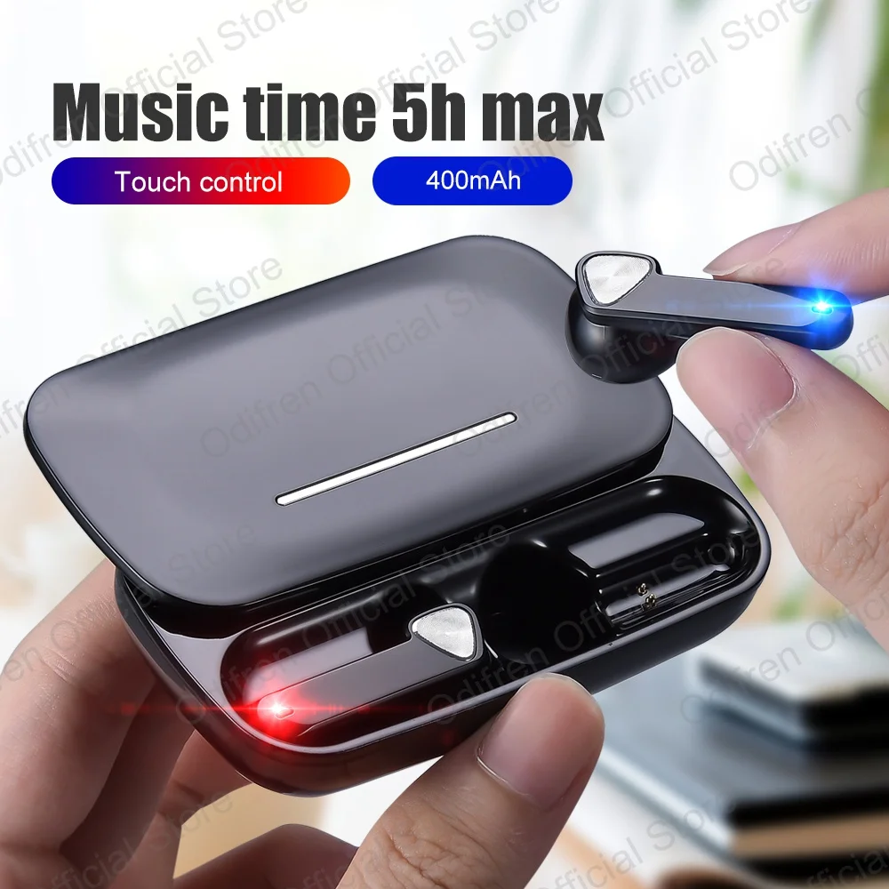 Сенсорные беспроводные наушники Bluetooth с микрофоном IPX5 водонепроницаемые HiFi