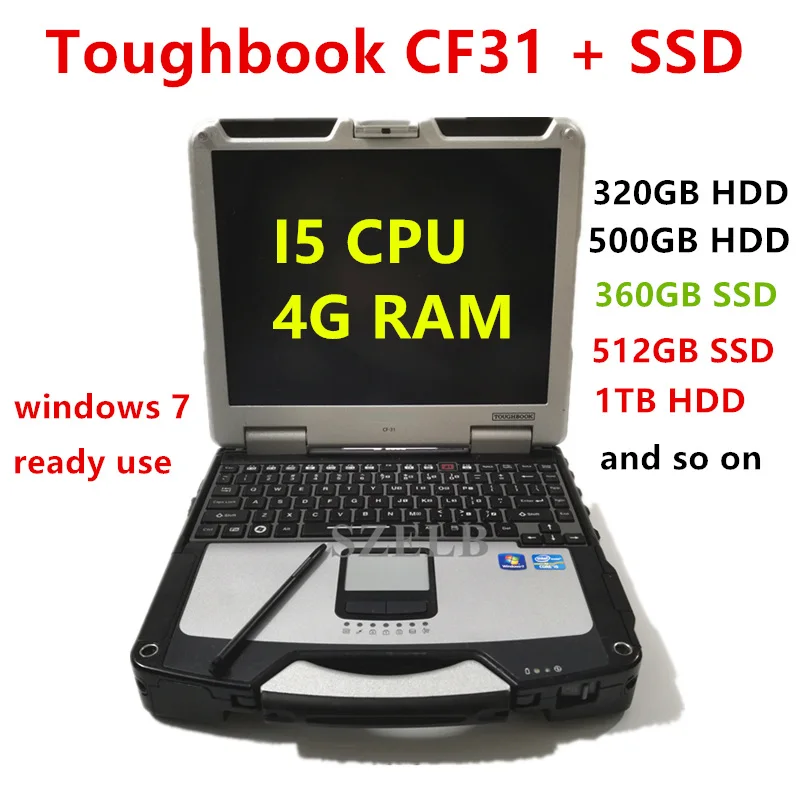 Для цифрового фотоаппарата Panasonic Toughbook прочный CF31 Ноутбук core i5 жесткий диск SSD 4G