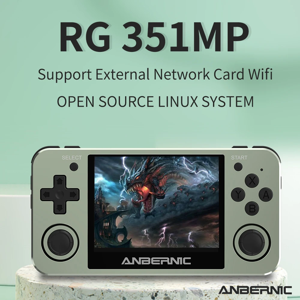 

Anbernic RG351MP 3,5 дюймовый IPS Ретро игровой плеер, двойной 3D Рокер видео игровые консоли с поддержкой внешней сетевой карты wifi