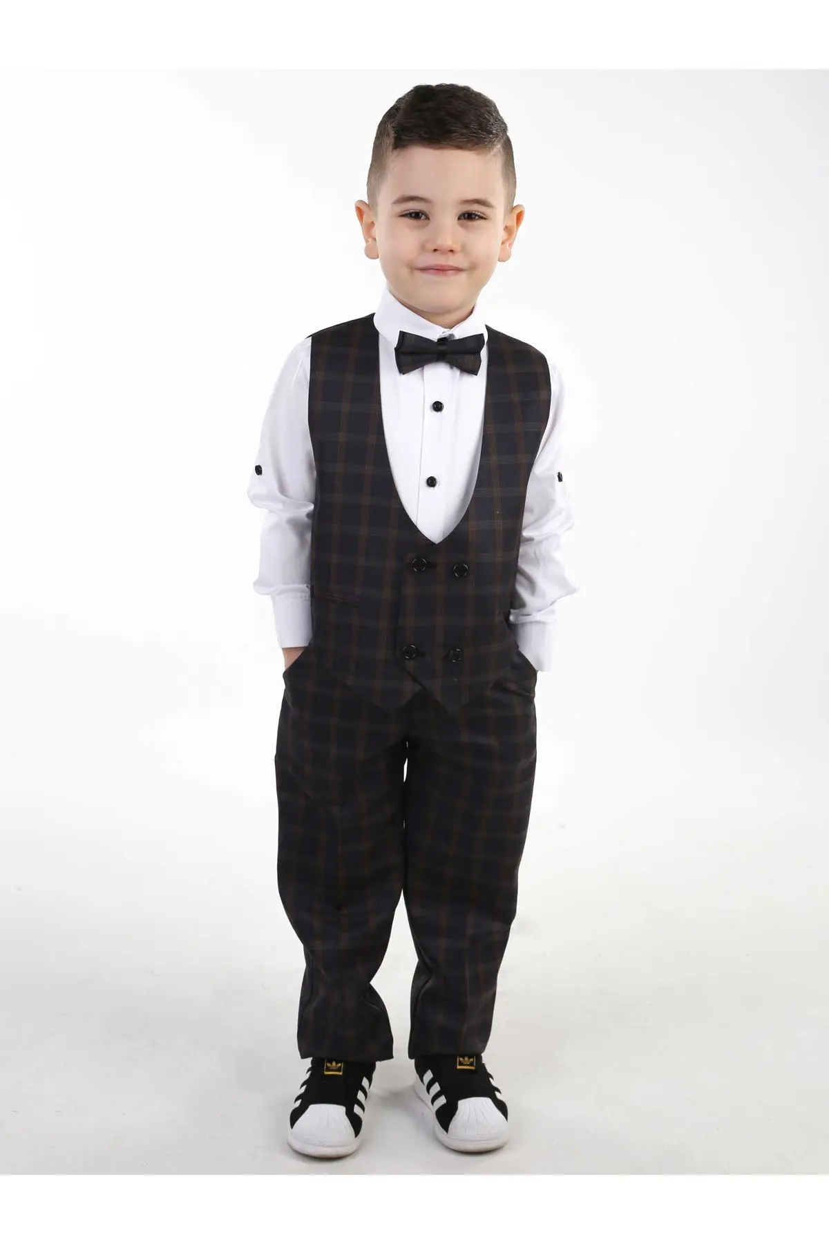 Костюмы для мальчиков галстук-бабочка + рубашка брюки жилет джентльменская